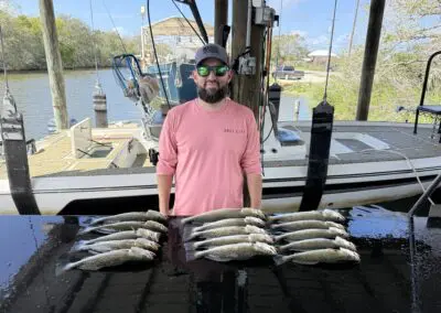 Limit of speckled trout with Louisiana fishing guide service
